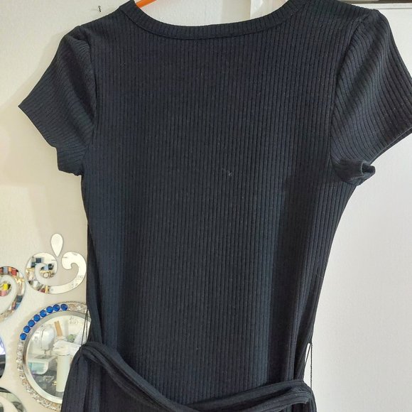 Bar III Short Sleeve Long Flattering Dress Soft Comfortable Black Size MEDIUM - Picture 7 of 12
